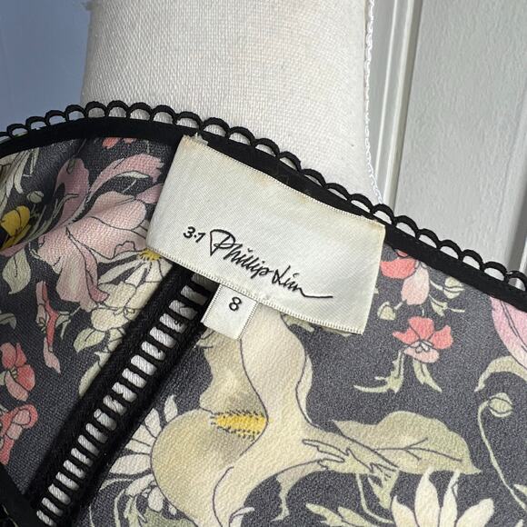 3.1 Phillip Lim Silk Floral Top Cold Shoulder Meadow Flower Spring Womens Size 8 - Picture 12 of 14